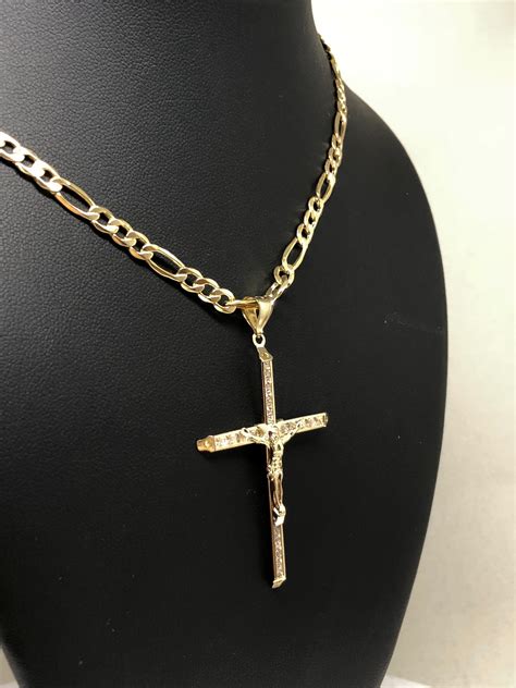 jesus pendant gold chain|jesus cross necklace real gold.